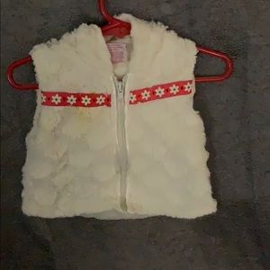3-6M Infant white fur vest